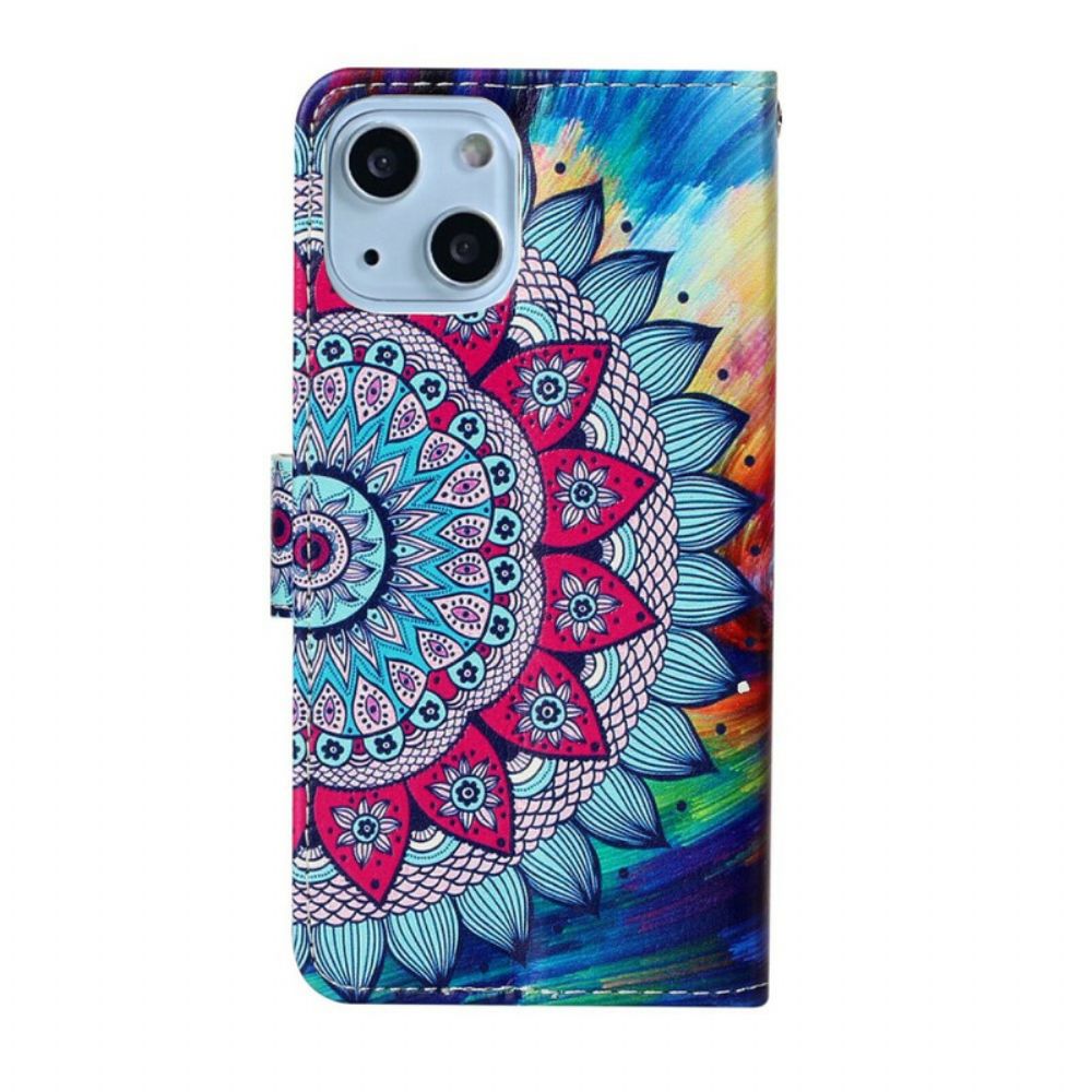 Flip Case Für iPhone 13 Mini Ultrabuntes Mandala