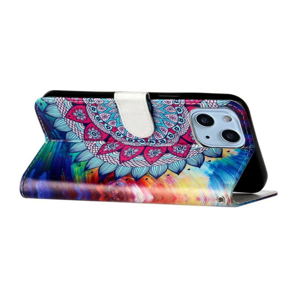 Flip Case Für iPhone 13 Mini Ultrabuntes Mandala