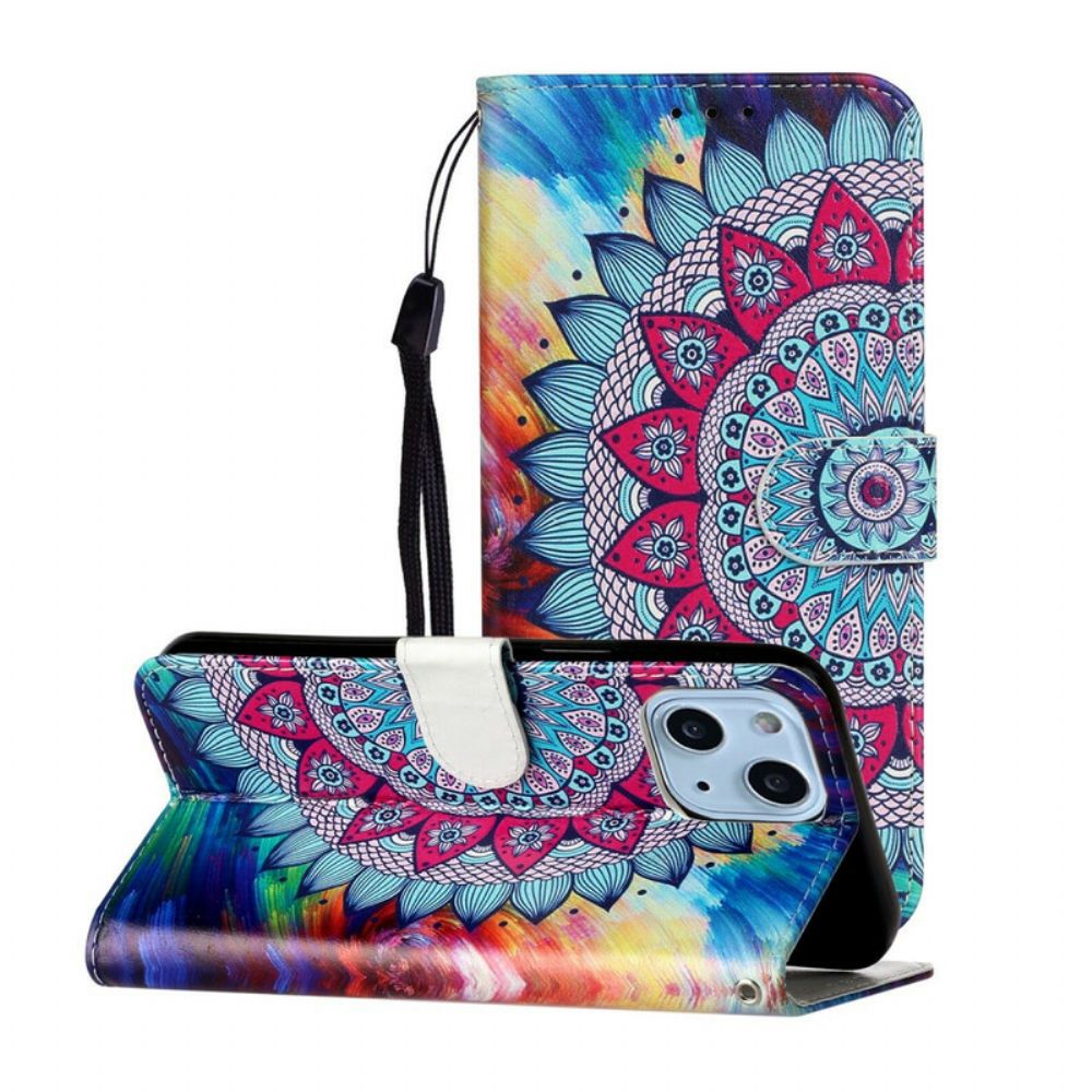 Flip Case Für iPhone 13 Mini Ultrabuntes Mandala