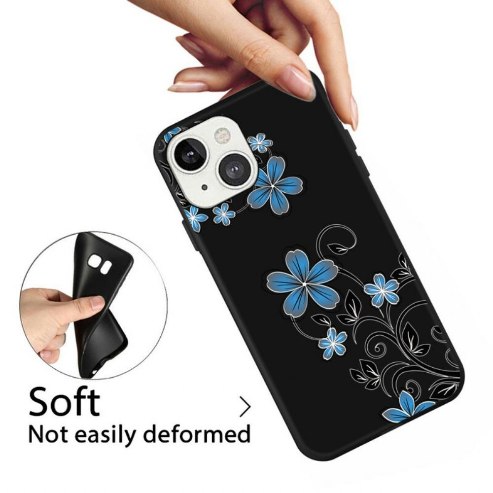 Handyhülle Für iPhone 13 Mini Blaue Blumen