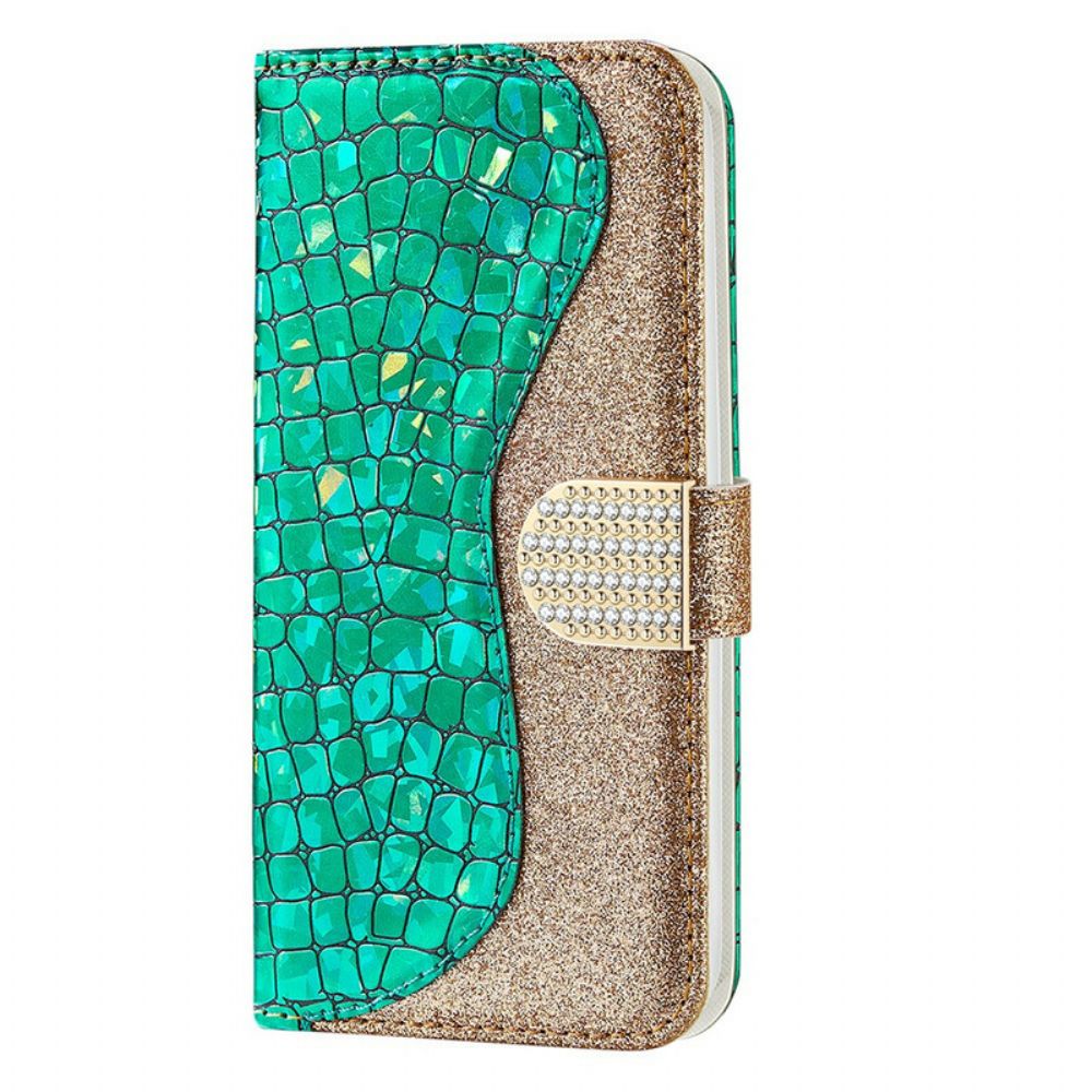 Lederhüllen Für iPhone 13 Mini Croc-diamanten