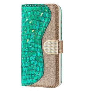 Lederhüllen Für iPhone 13 Mini Croc-diamanten