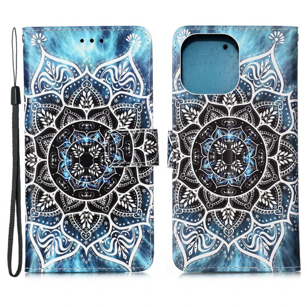 Lederhüllen Für iPhone 13 Mini Mandala Im Himmel