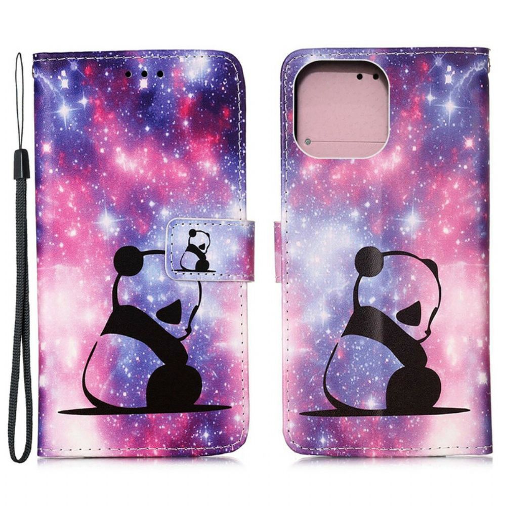 Lederhüllen Für iPhone 13 Mini Panda-galaxie