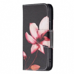 Lederhüllen Für iPhone 13 Mini Rosa Blume