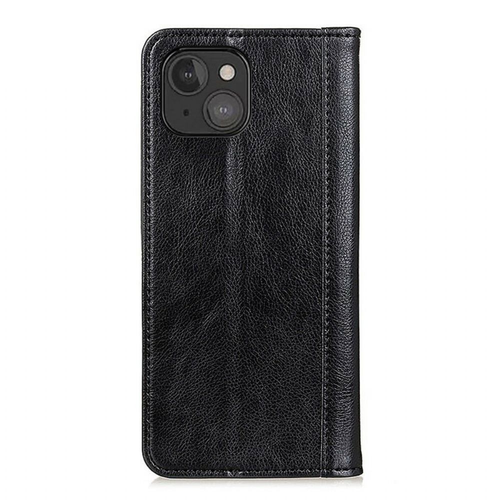 Schutzhülle Für iPhone 13 Mini Flip Case Elegance Litschi-spaltleder