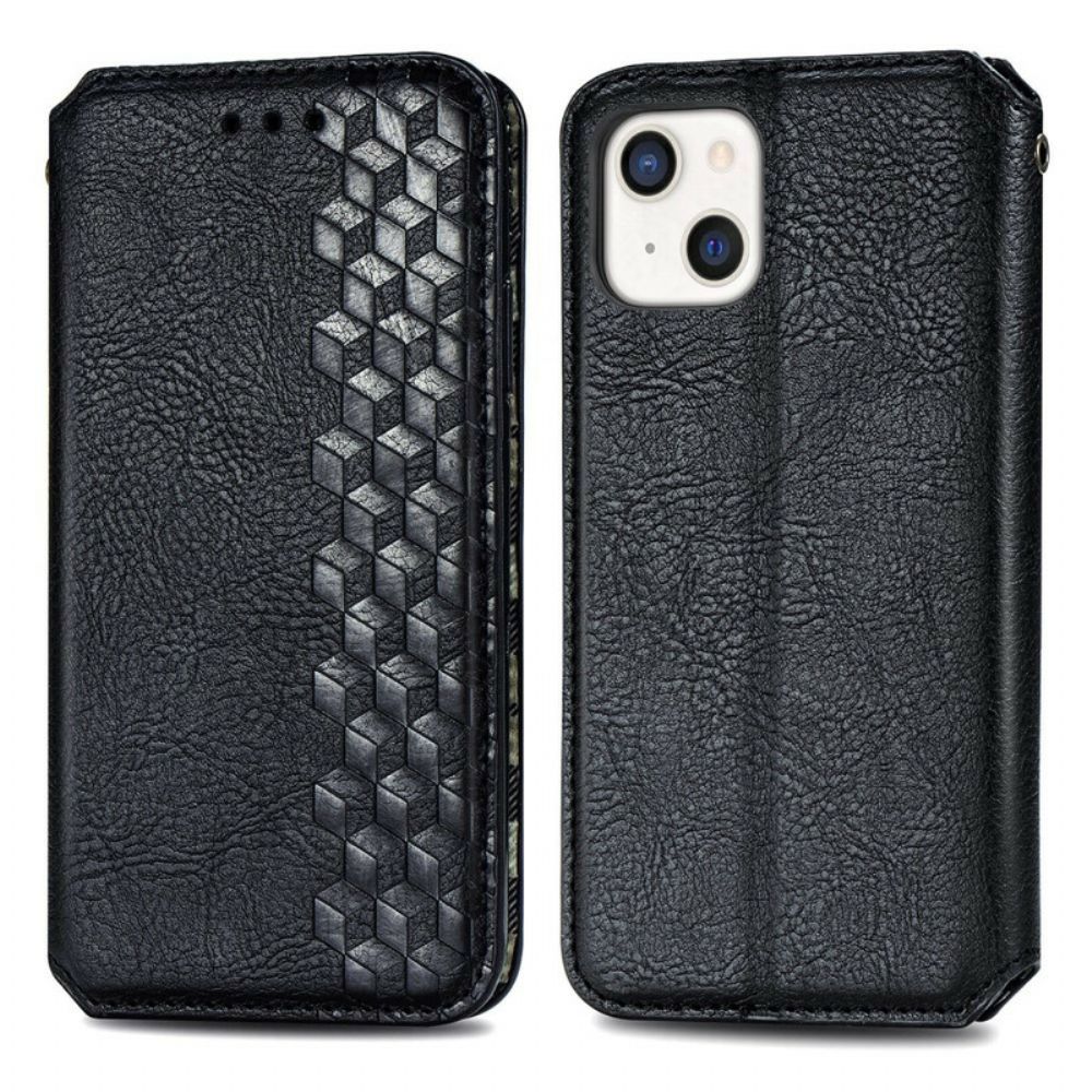 Schutzhülle Für iPhone 13 Mini Flip Case Ledereffekt Mit Rautenstruktur