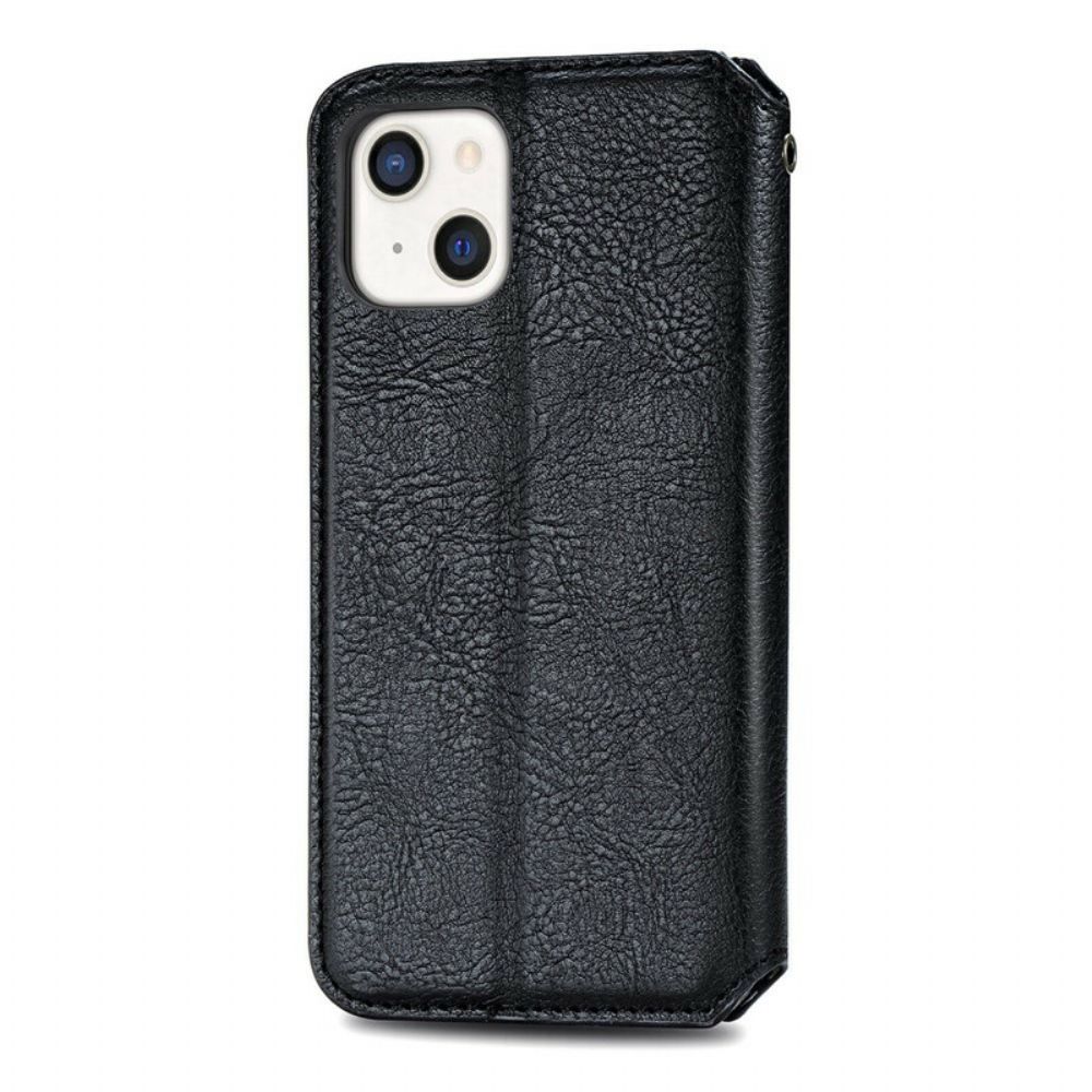 Schutzhülle Für iPhone 13 Mini Flip Case Ledereffekt Mit Rautenstruktur