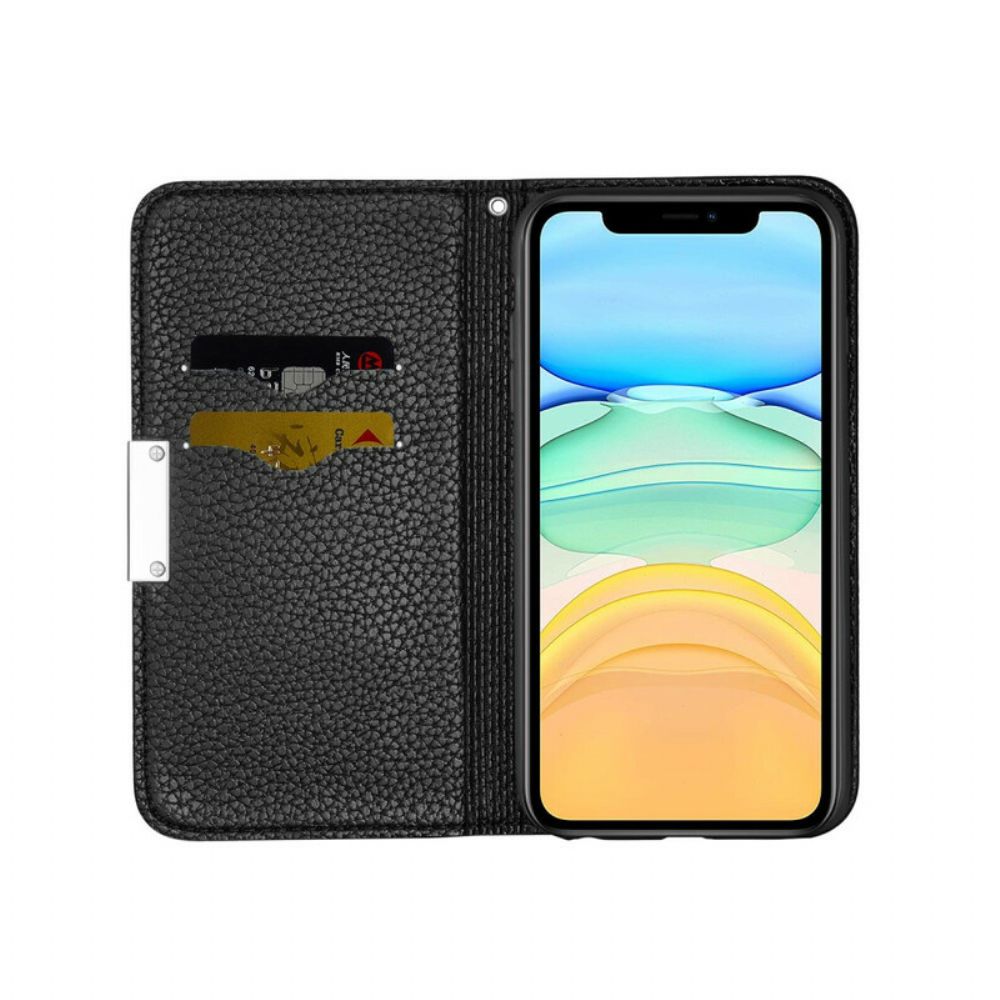 Schutzhülle Für iPhone 13 Mini Flip Case Ultraschickes Litschi-kunstleder