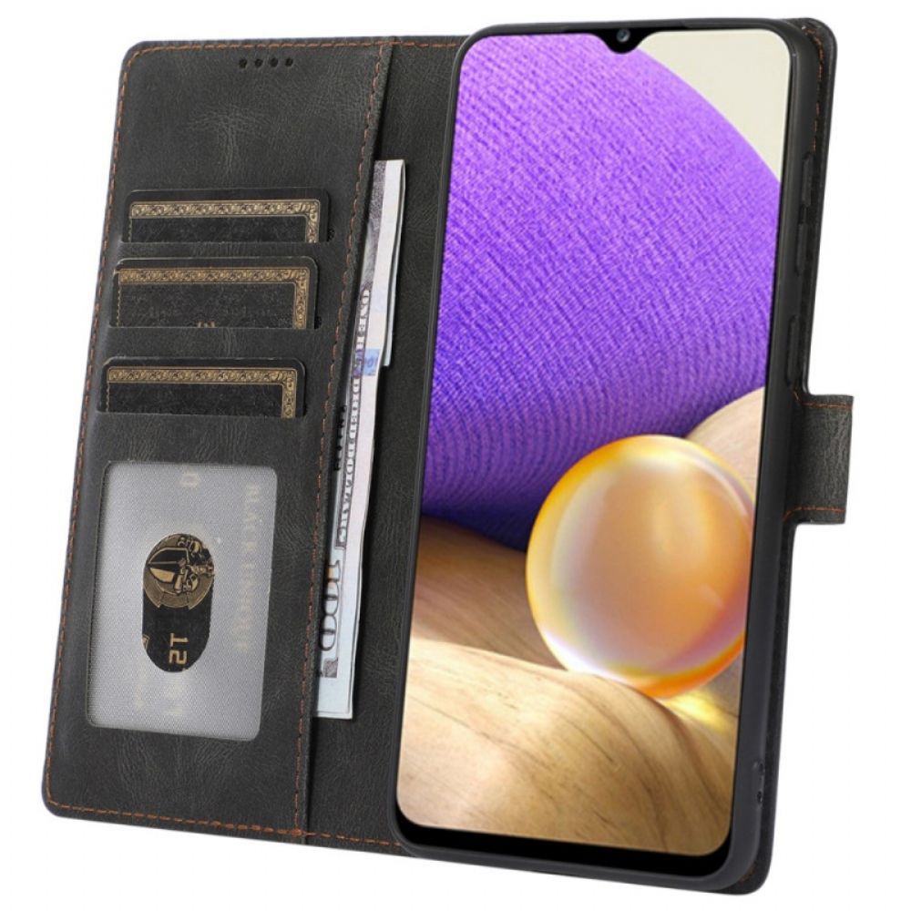 Flip Case Für Samsung Galaxy A33 5G Mit Kordel Lederriemen Im Vintage-stil