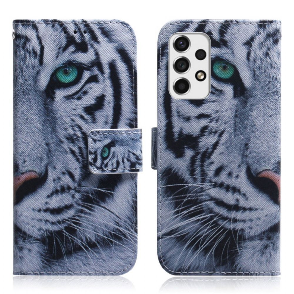 Flip Case Für Samsung Galaxy A33 5G Tigergesicht