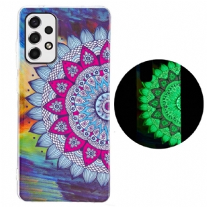 Hülle Für Samsung Galaxy A33 5G Fluoreszierendes Buntes Mandala