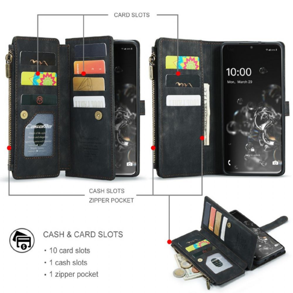 Flip Case Für Samsung Galaxy S20 Ultra Caseme Tasche Mit Reißverschluss