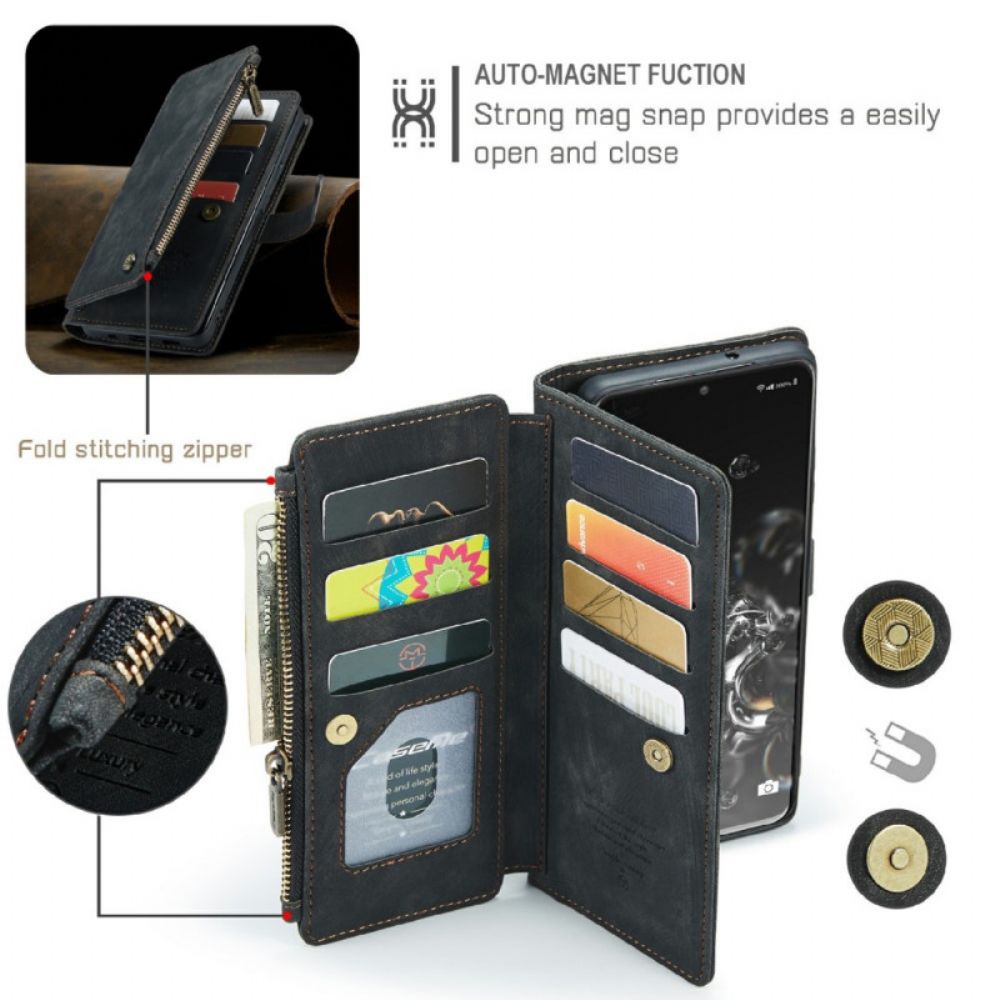 Flip Case Für Samsung Galaxy S20 Ultra Caseme Tasche Mit Reißverschluss