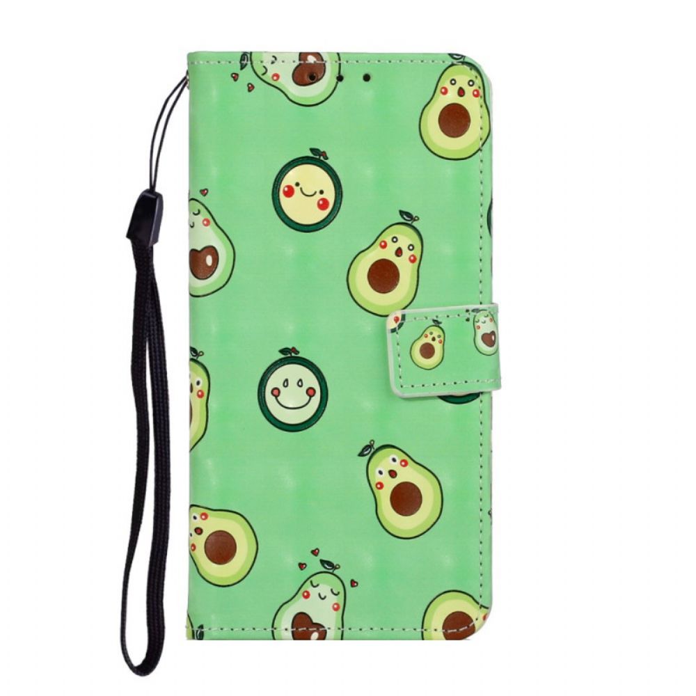 Flip Case Für Samsung Galaxy S20 Ultra Mit Kordel Avocado Verstellbarer Riemen