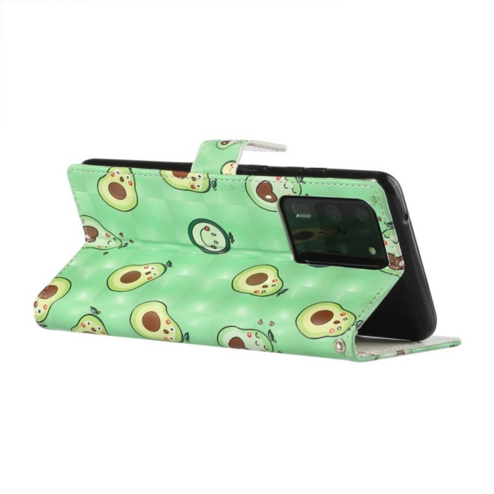 Flip Case Für Samsung Galaxy S20 Ultra Mit Kordel Avocado Verstellbarer Riemen