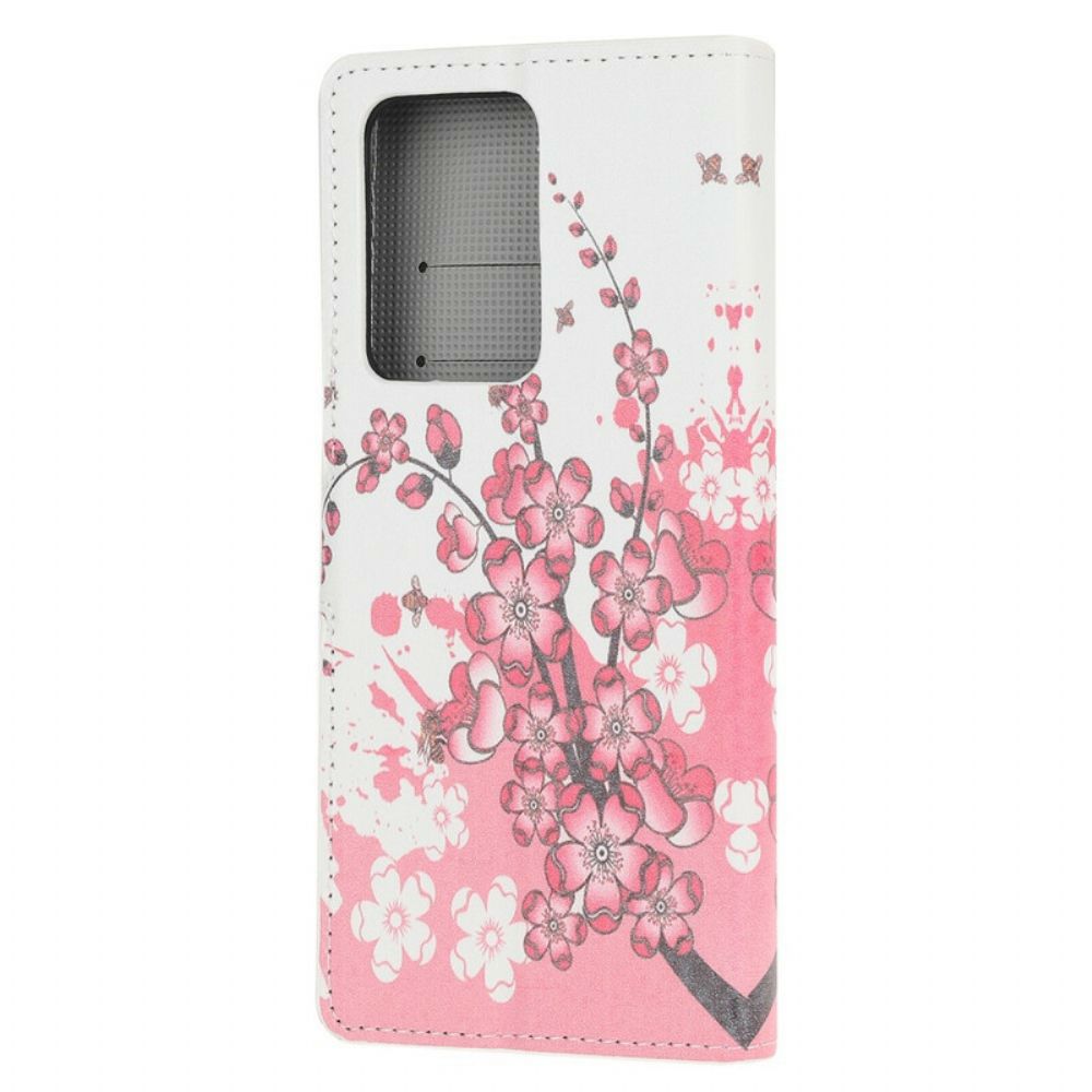 Flip Case Für Samsung Galaxy S20 Ultra Tropische Blumen