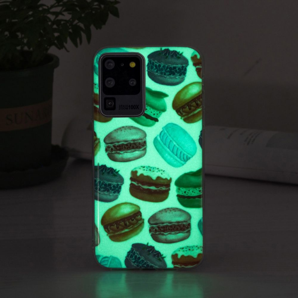 Handyhülle Für Samsung Galaxy S20 Ultra Fluoreszierende Makronen