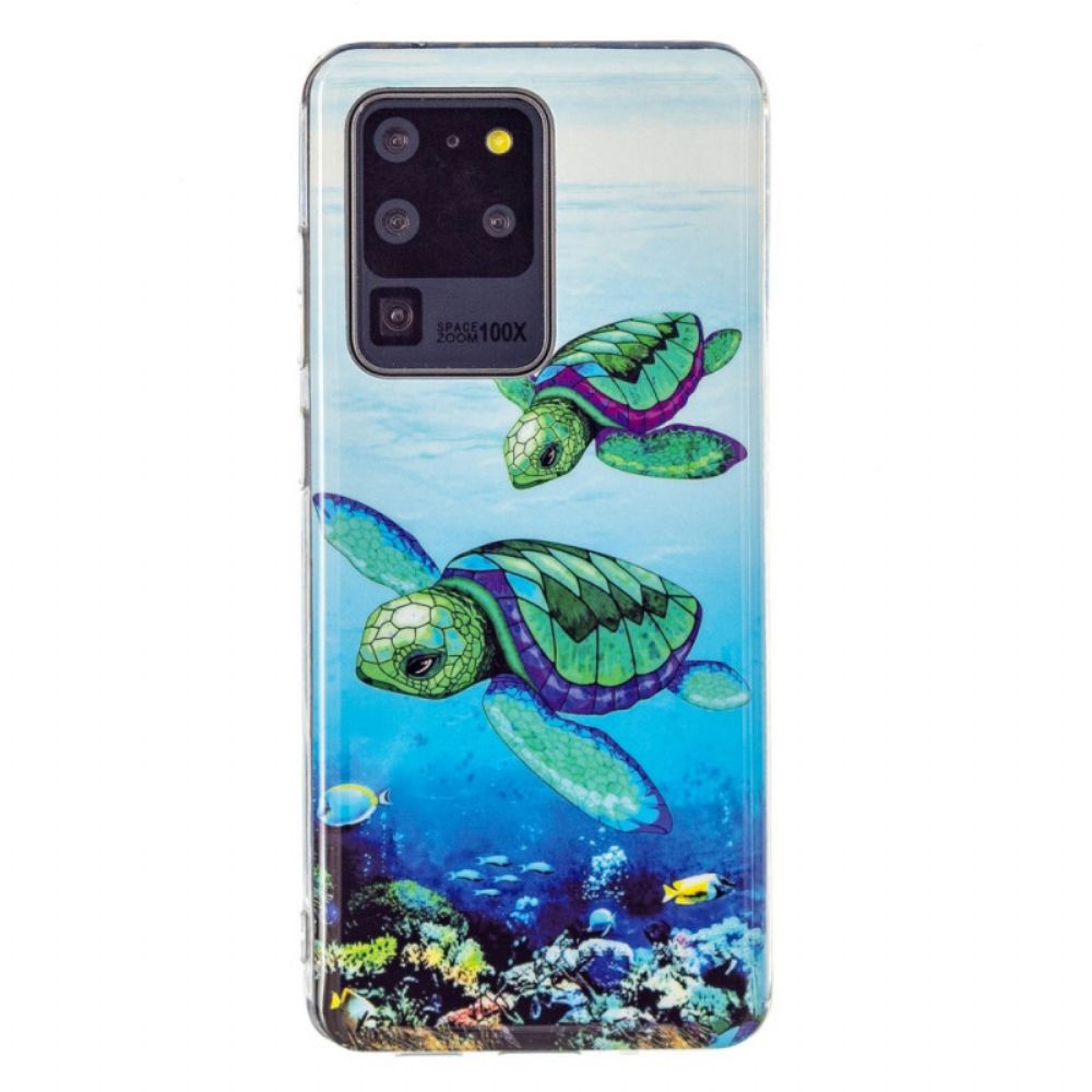 Hülle Für Samsung Galaxy S20 Ultra Fluoreszierende Schildkröten