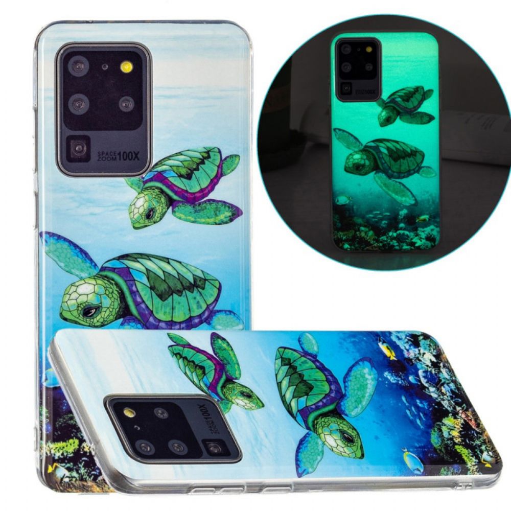 Hülle Für Samsung Galaxy S20 Ultra Fluoreszierende Schildkröten