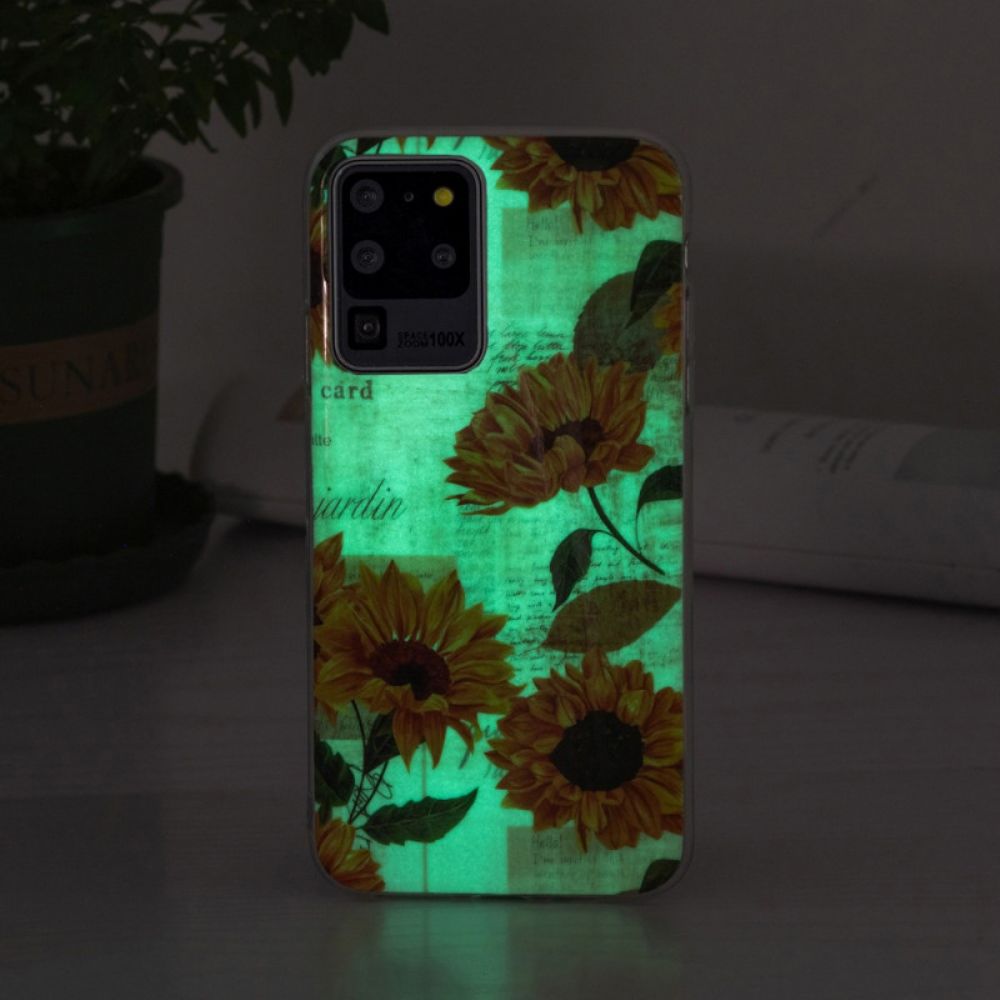 Hülle Für Samsung Galaxy S20 Ultra Fluoreszierende Sonnenblumen