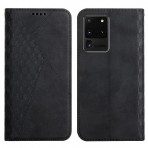 Schutzhülle Für Samsung Galaxy S20 Ultra Flip Case Geo-leder-effekt