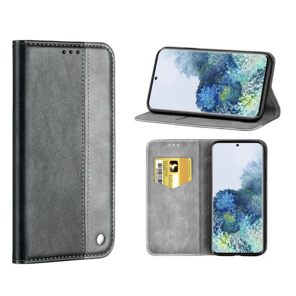 Schutzhülle Für Samsung Galaxy S20 Ultra Flip Case Zweifarbiger Ledereffekt