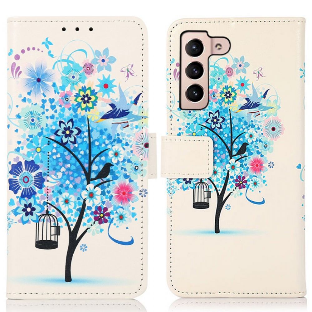 Flip Case Für Samsung Galaxy S22 5G Blühender Baum