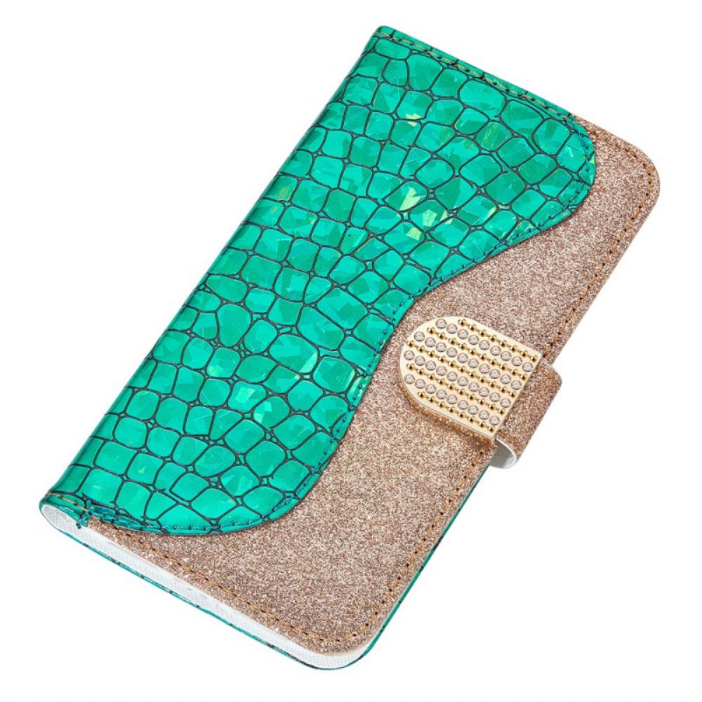 Flip Case Für Samsung Galaxy S22 5G Croc-diamanten