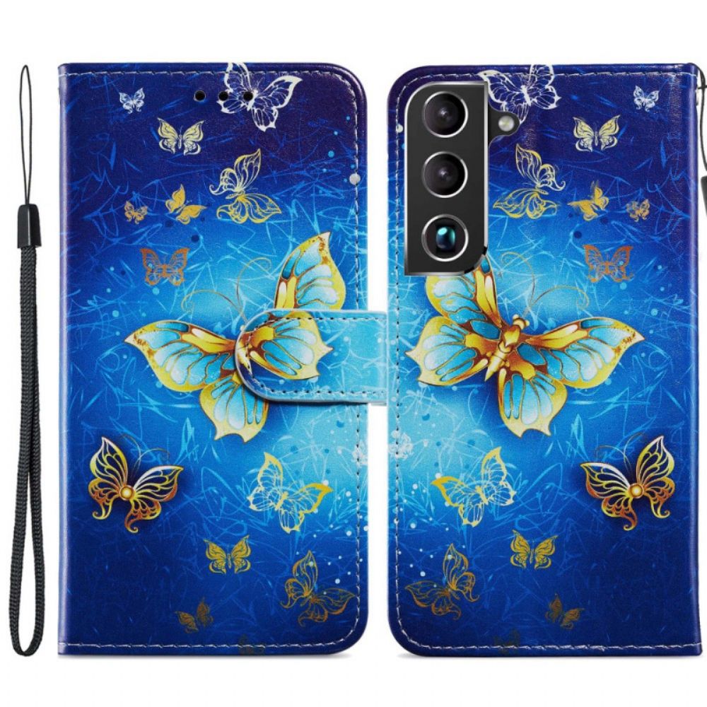 Flip Case Für Samsung Galaxy S22 5G Fliegende Schmetterlinge