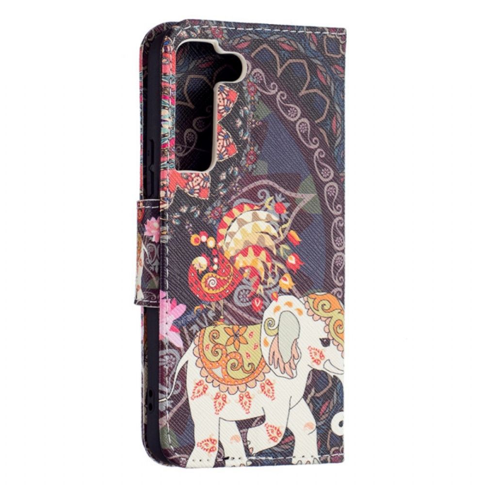 Flip Case Für Samsung Galaxy S22 5G Indischer Elefant