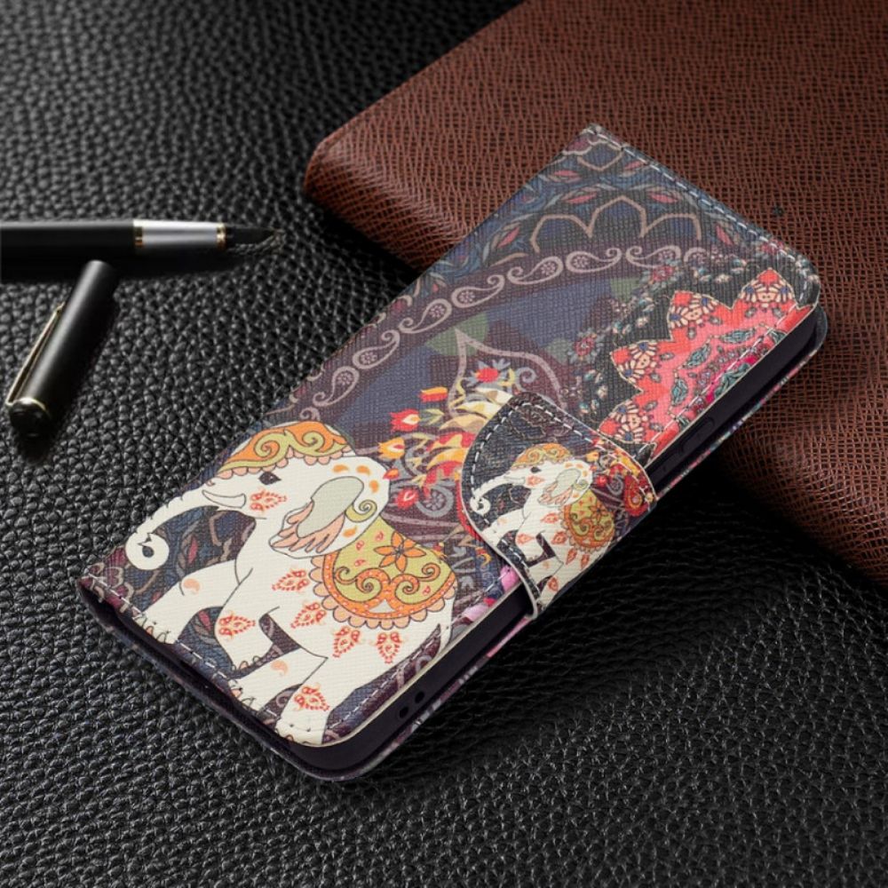 Flip Case Für Samsung Galaxy S22 5G Indischer Elefant