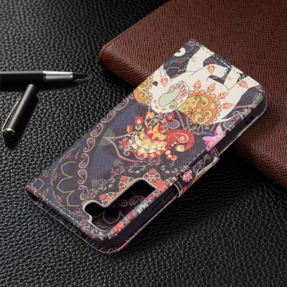 Flip Case Für Samsung Galaxy S22 5G Indischer Elefant