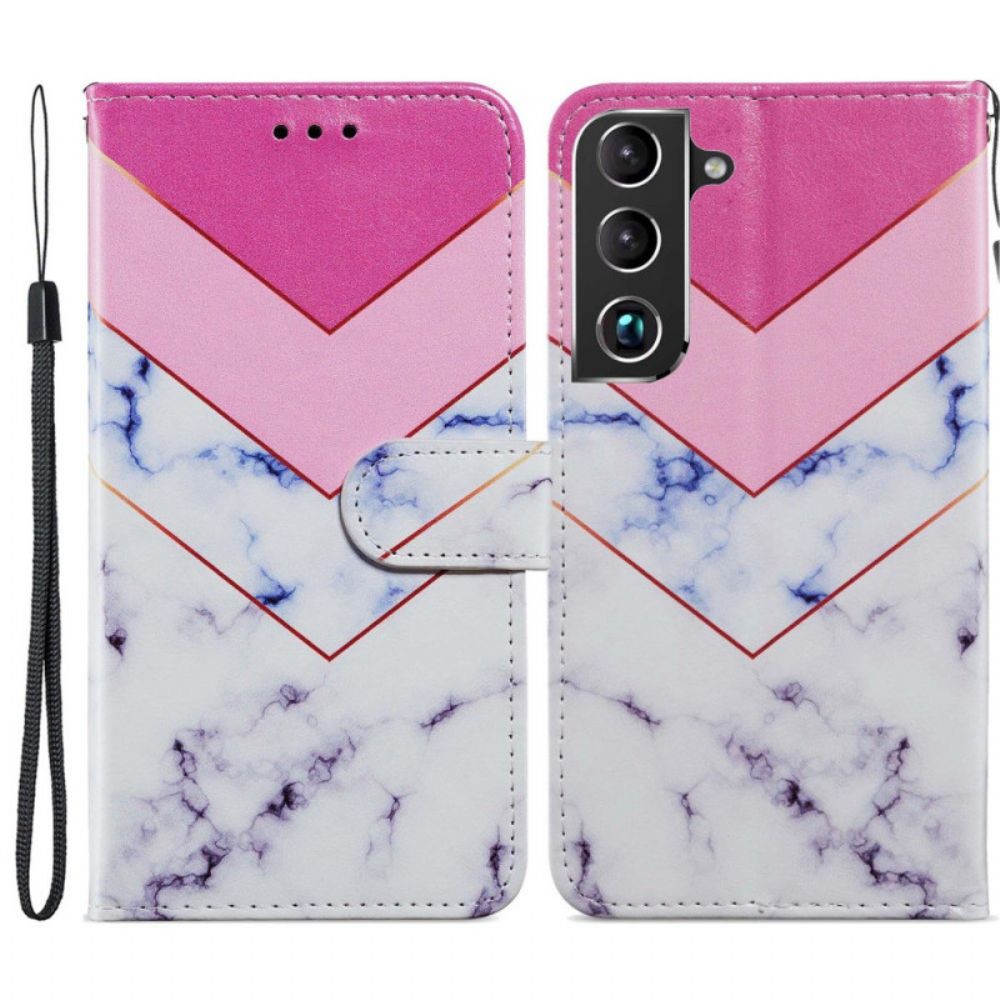 Flip Case Für Samsung Galaxy S22 5G Intensives Marmor