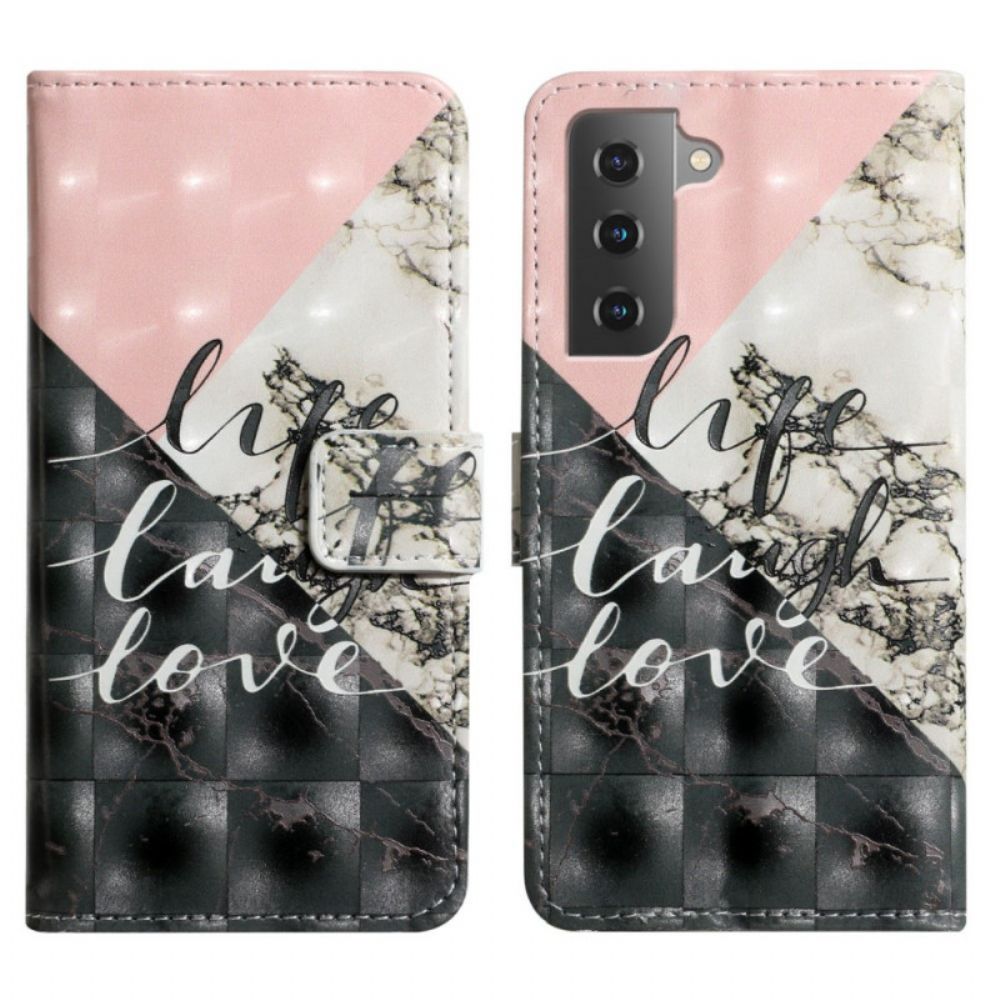 Flip Case Für Samsung Galaxy S22 5G Leben Lachen Liebe