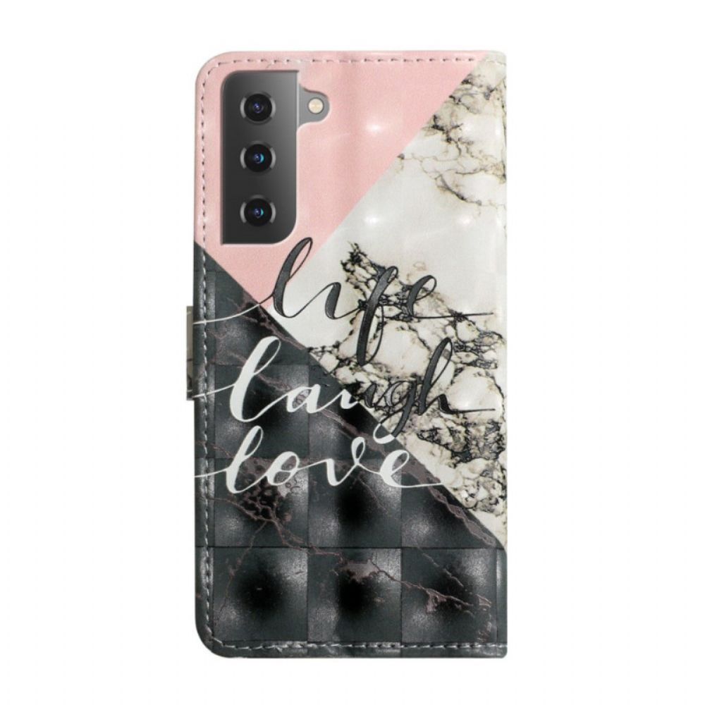 Flip Case Für Samsung Galaxy S22 5G Leben Lachen Liebe