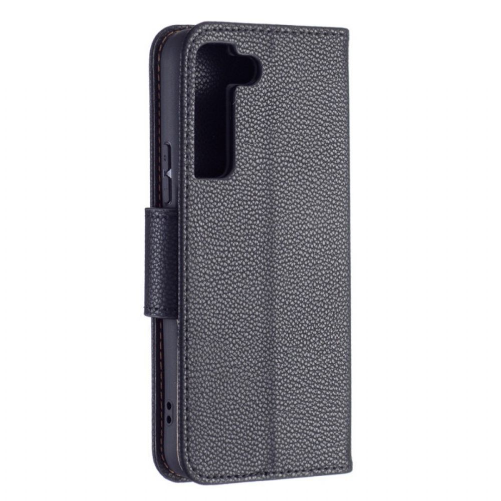 Flip Case Für Samsung Galaxy S22 5G Flip Case Litschi-klappe Schräg