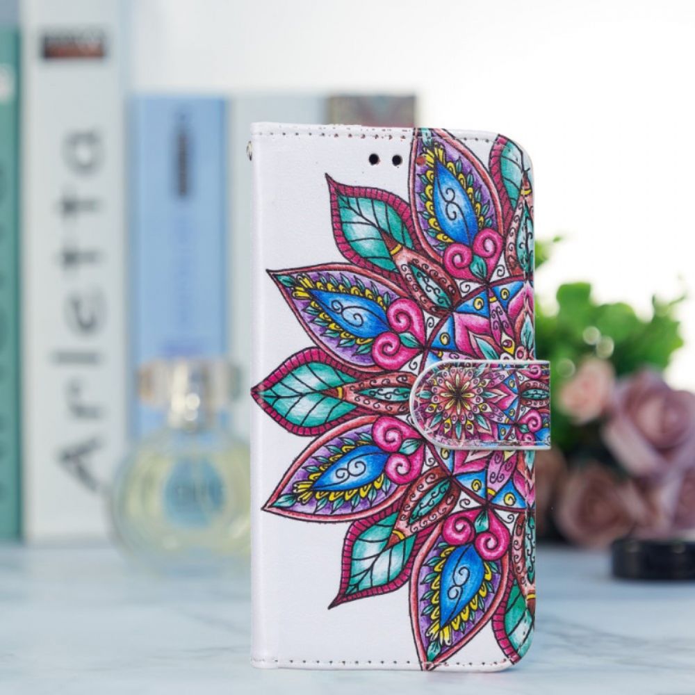 Flip Case Für Samsung Galaxy S22 5G Mandala Gezeichnet