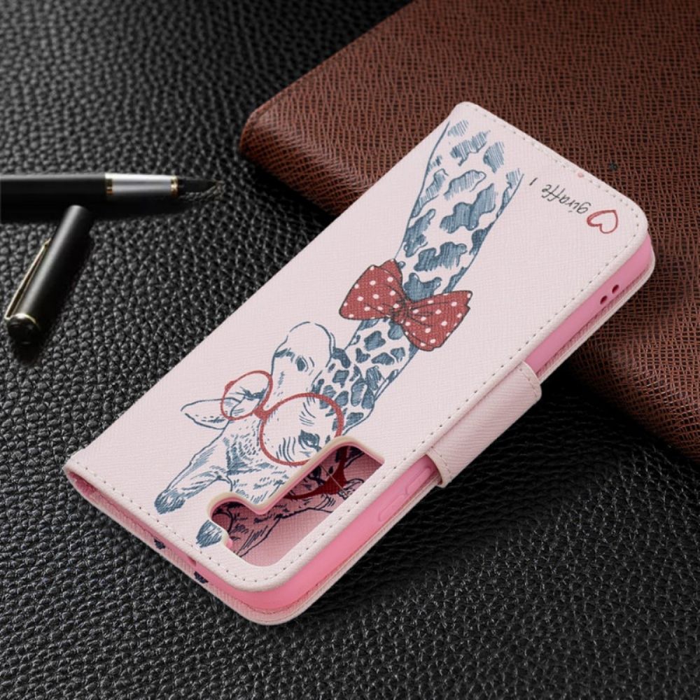 Flip Case Für Samsung Galaxy S22 5G Nerdige Giraffe