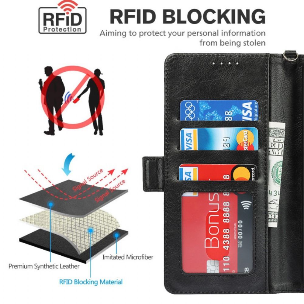 Flip Case Für Samsung Galaxy S22 5G Rfid-technologie Im Lederstil