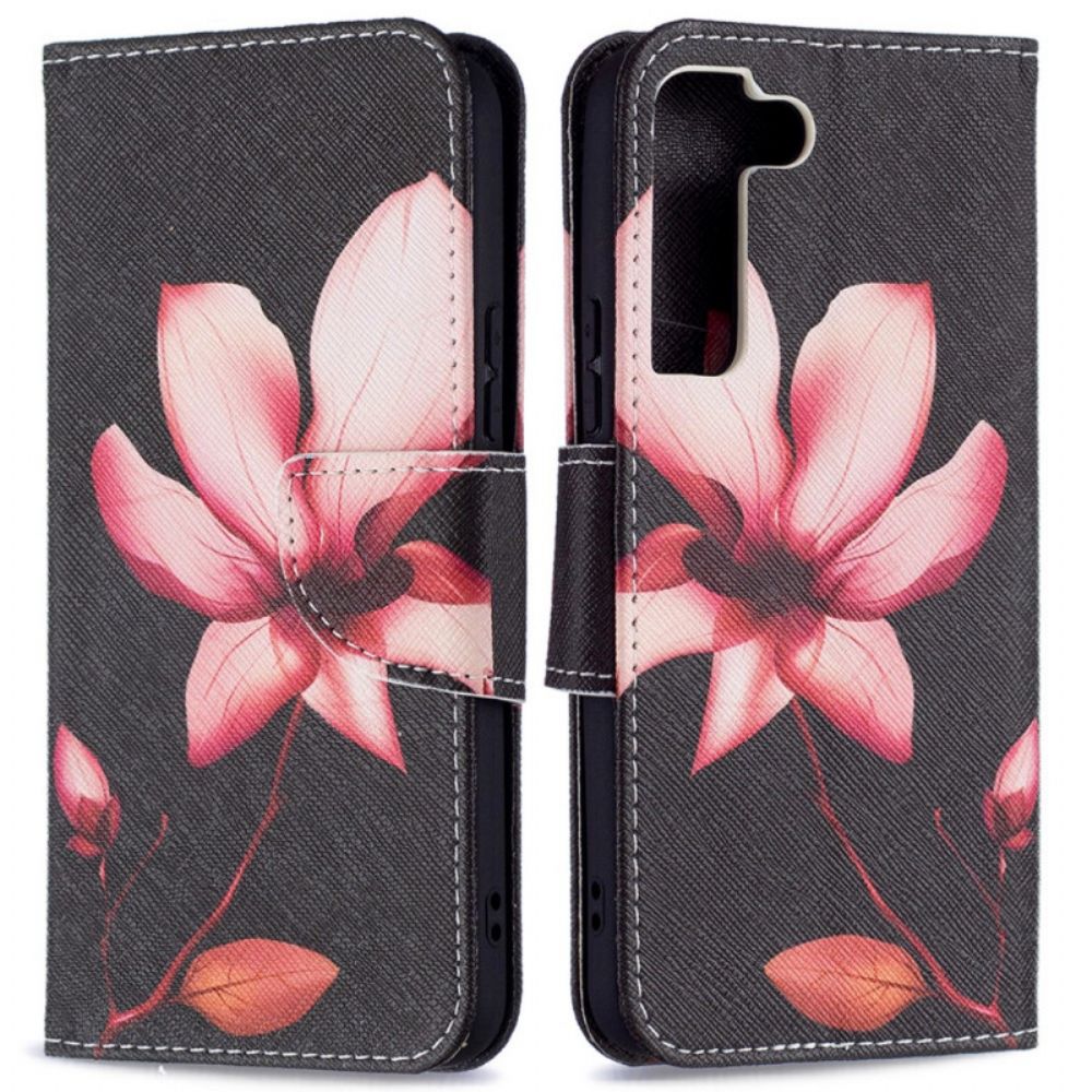 Flip Case Für Samsung Galaxy S22 5G Rosa Blume