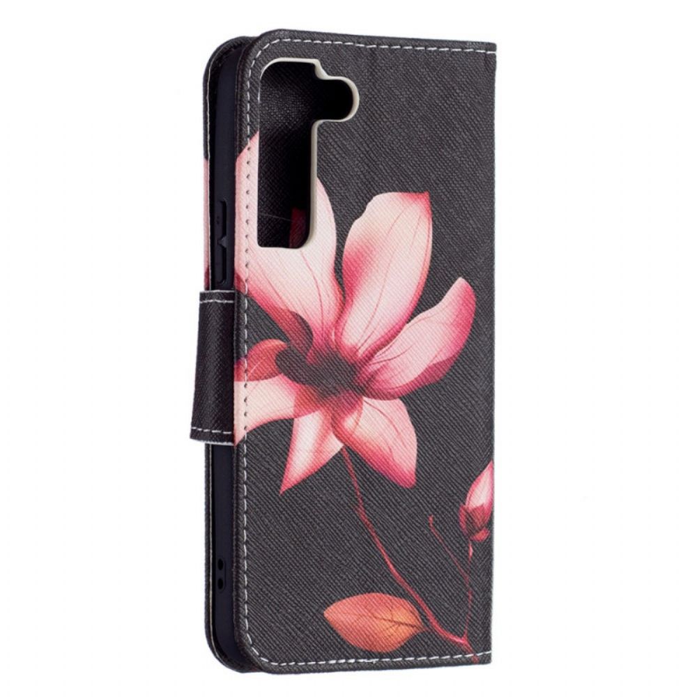 Flip Case Für Samsung Galaxy S22 5G Rosa Blume