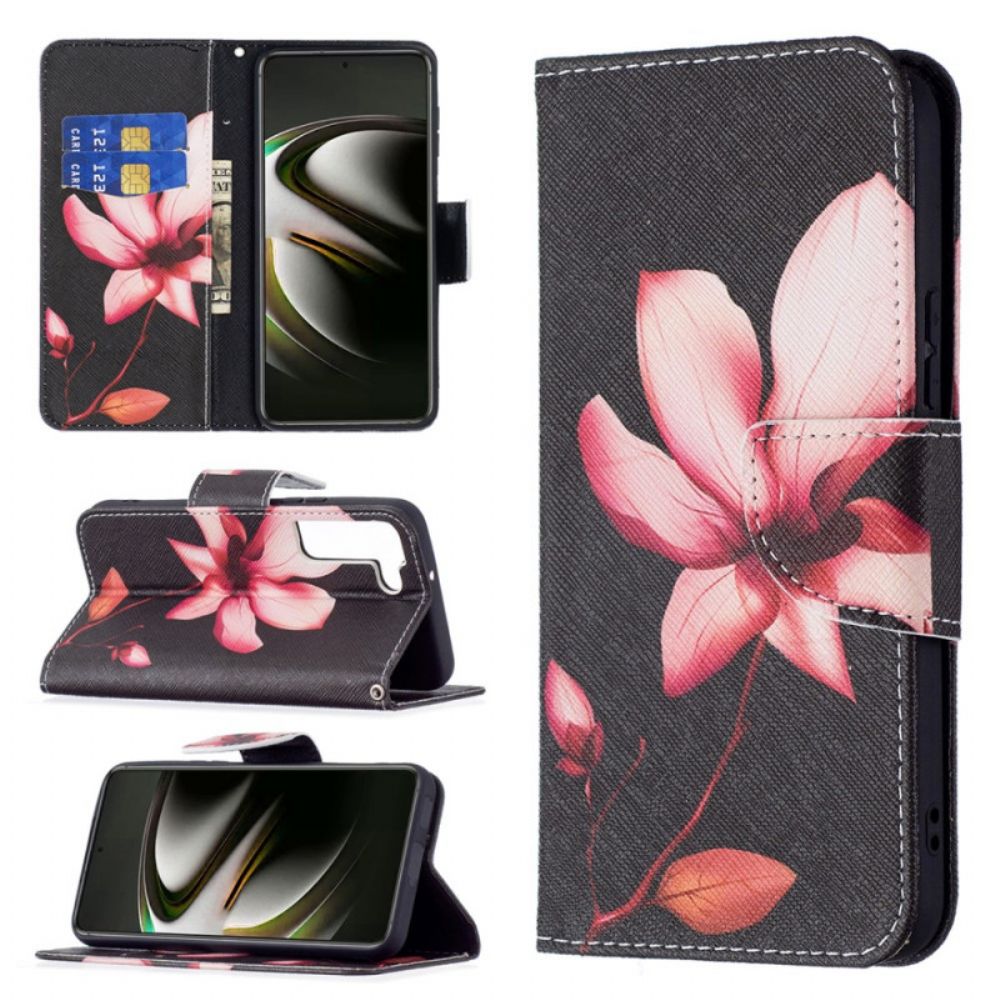 Flip Case Für Samsung Galaxy S22 5G Rosa Blume