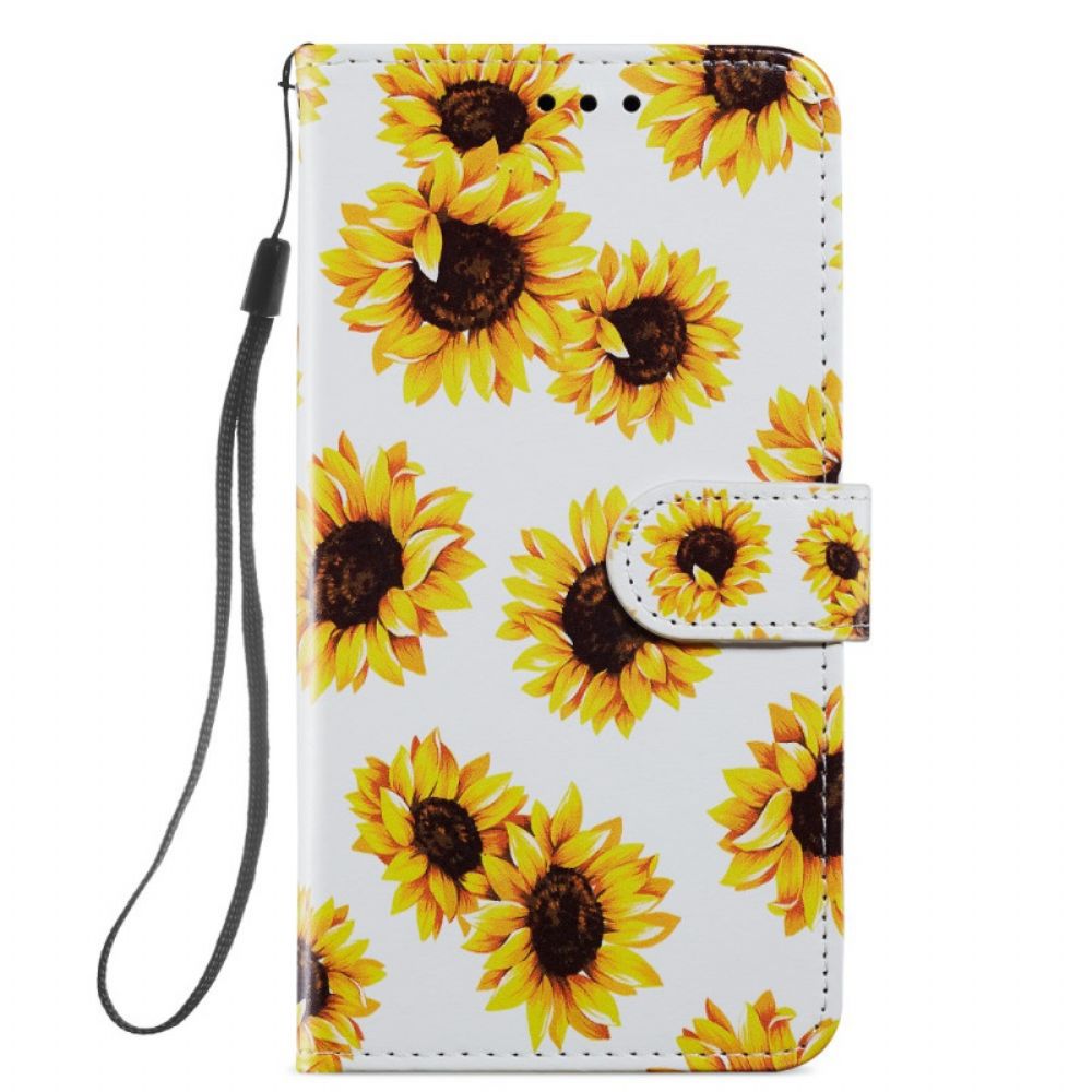 Flip Case Für Samsung Galaxy S22 5G Sonnenblumen