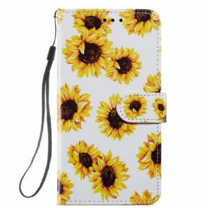 Flip Case Für Samsung Galaxy S22 5G Sonnenblumen