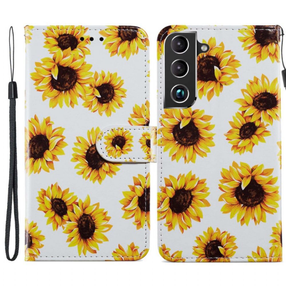 Flip Case Für Samsung Galaxy S22 5G Sonnenblumen