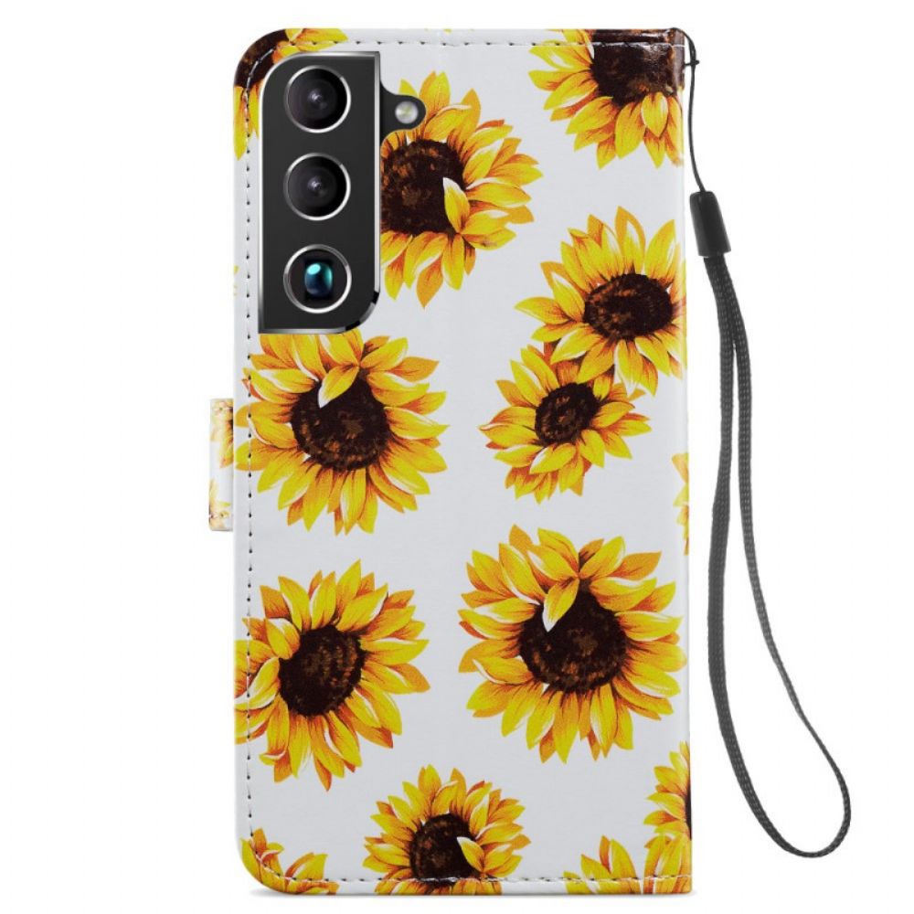 Flip Case Für Samsung Galaxy S22 5G Sonnenblumen