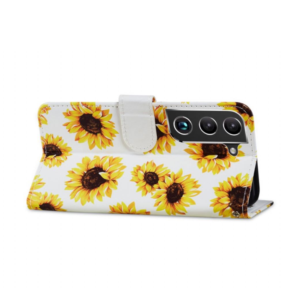 Flip Case Für Samsung Galaxy S22 5G Sonnenblumen