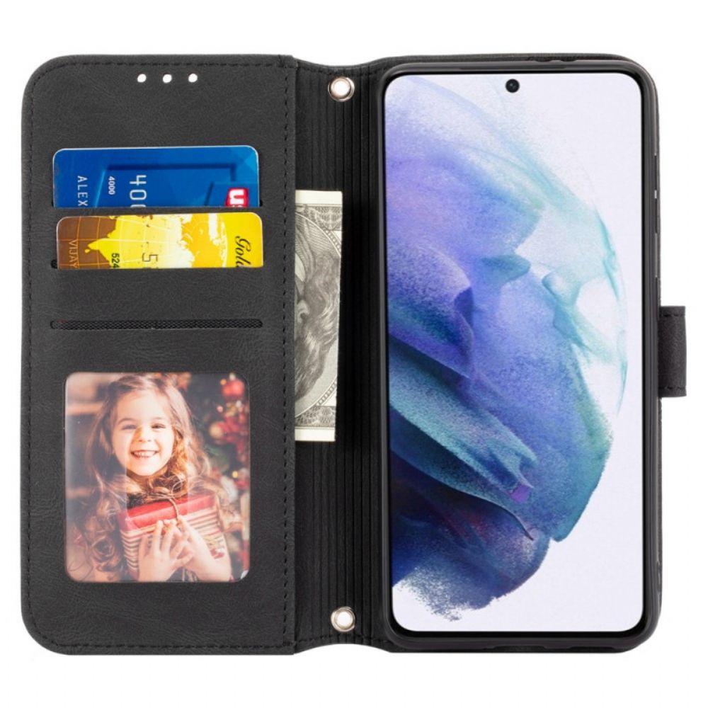 Flip Case Für Samsung Galaxy S22 5G Spitzennähte