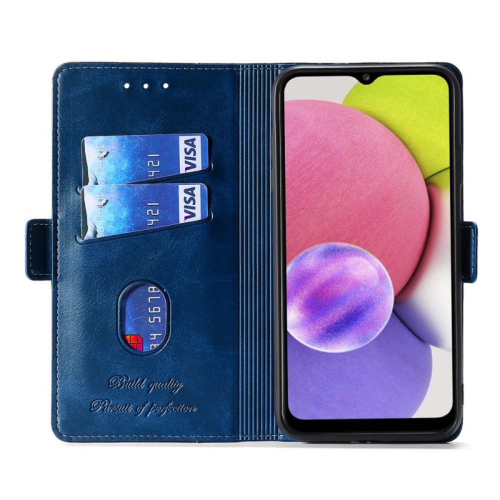 Flip Case Für Samsung Galaxy S22 5G Zweifarbiges Kunstleder